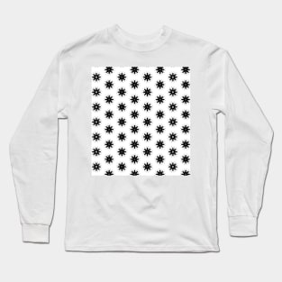 black and white flowers Long Sleeve T-Shirt